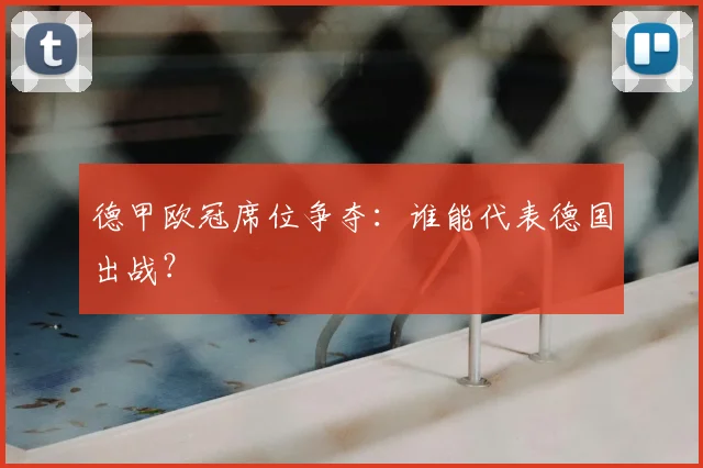 德甲欧冠席位争夺:谁能代表德国出战?